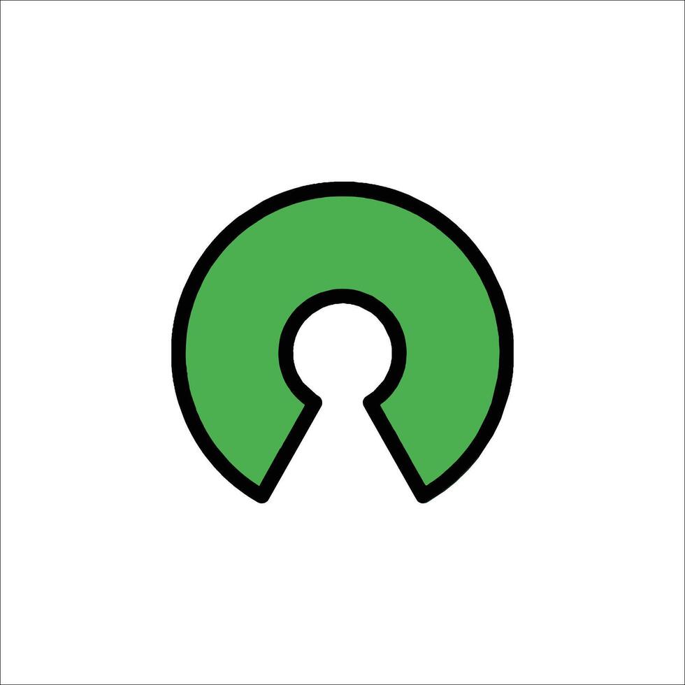 A green circle with a keyhole in it vector