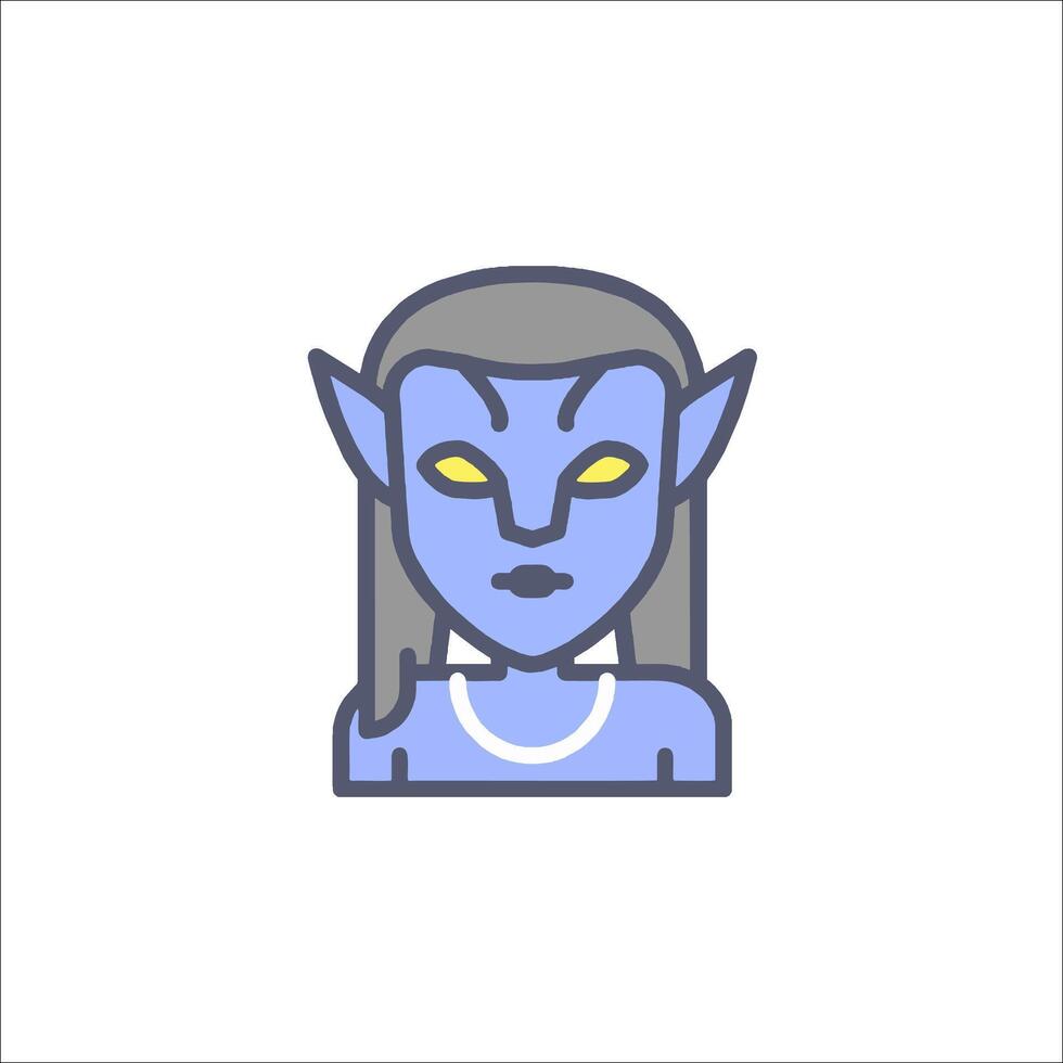 A blue elf avatar icon on a white background vector