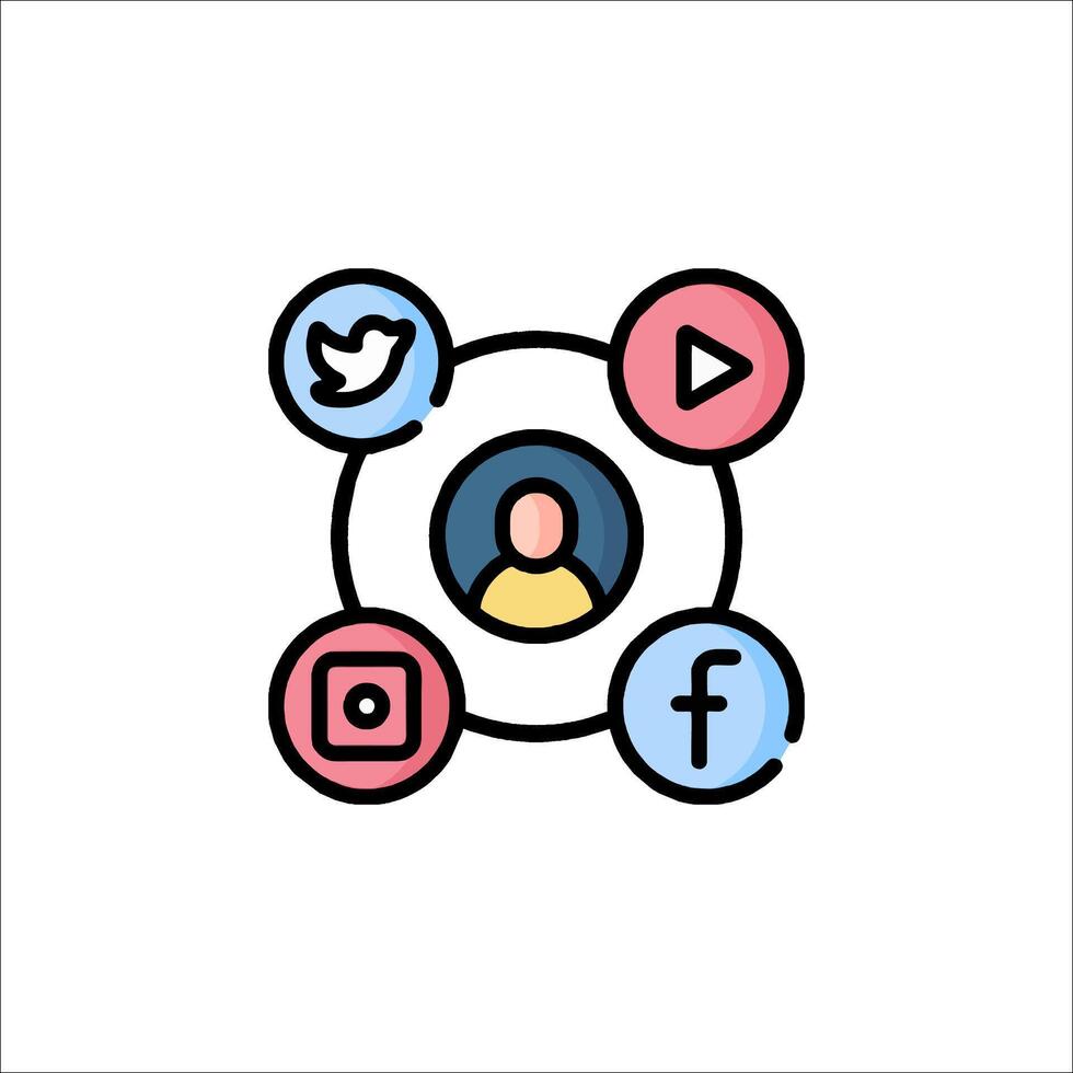 Social media icons on a white background vector