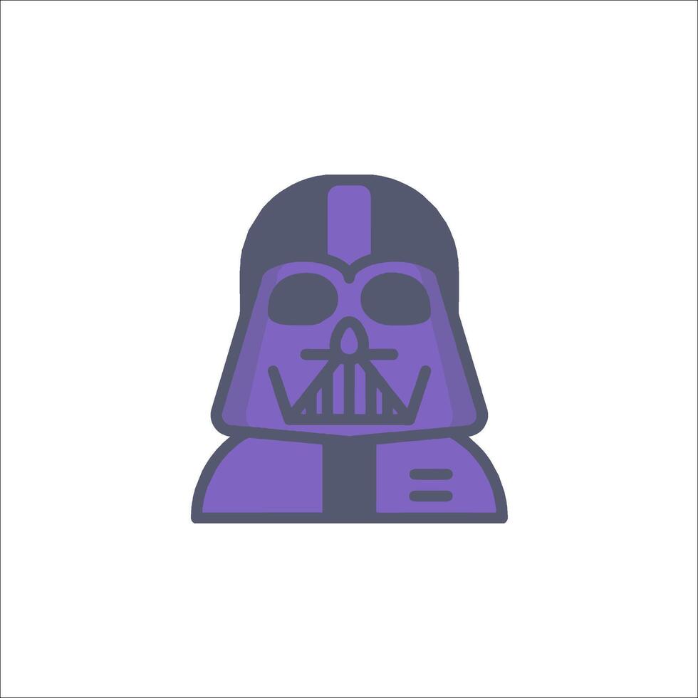 Darth vader icon in purple on white background vector