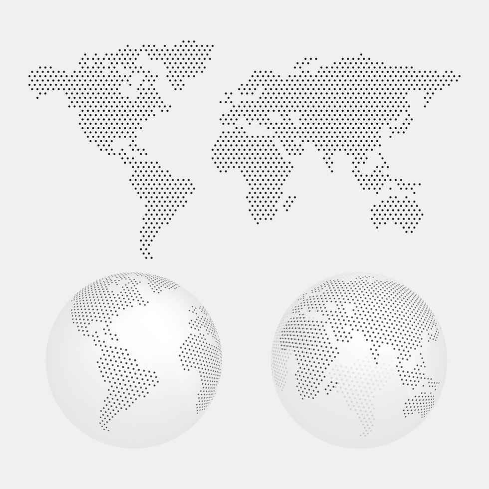 World map dot 3d sphere. vector