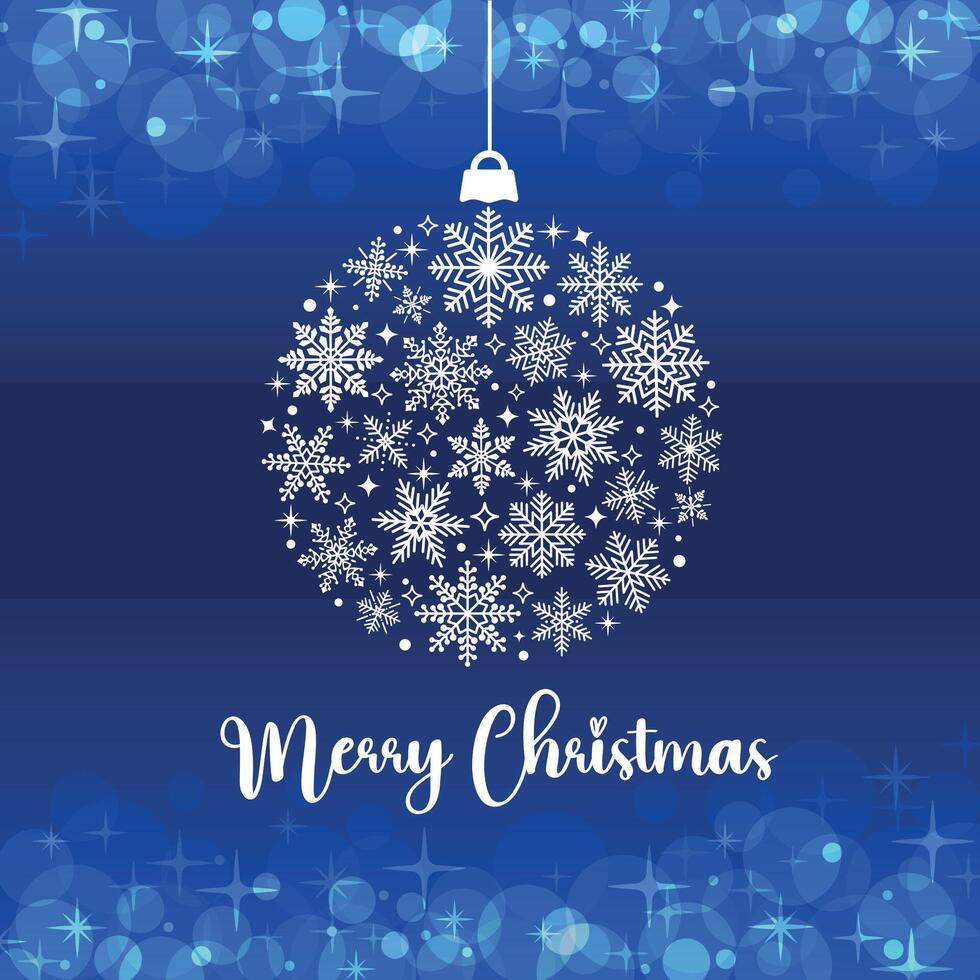 Snowflake christmas ball decor background vector