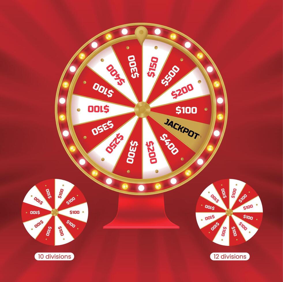 Wheel of fortune in 3d. vector