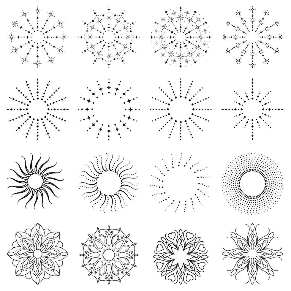 Sunburst symbol collection vector