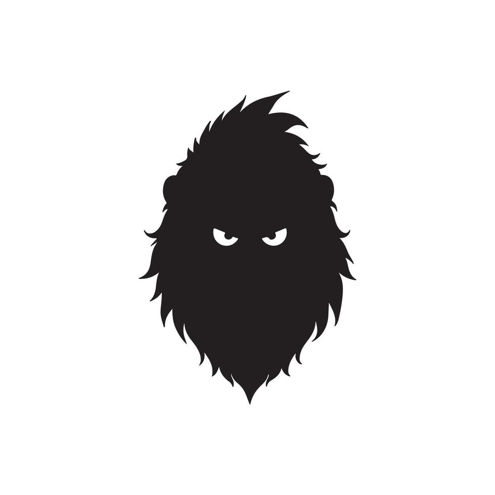 Creative simple king kong Face silhouette Style with white background vector