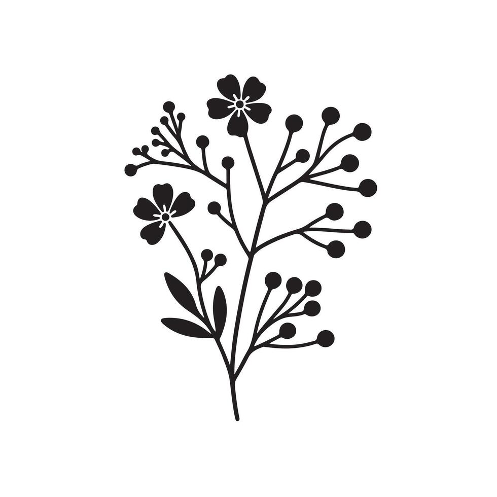 Creative Flower silhouette Style with white background vector