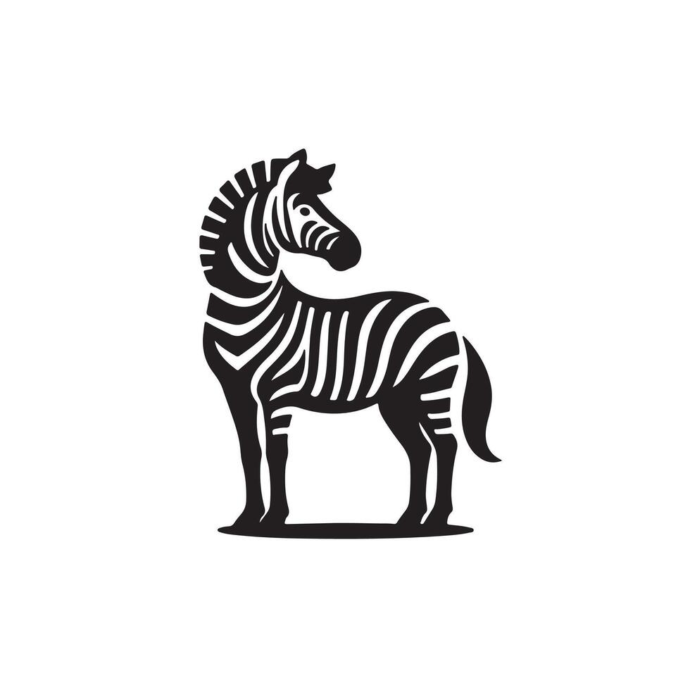 Creative simple Zebra silhouette Style with white vector