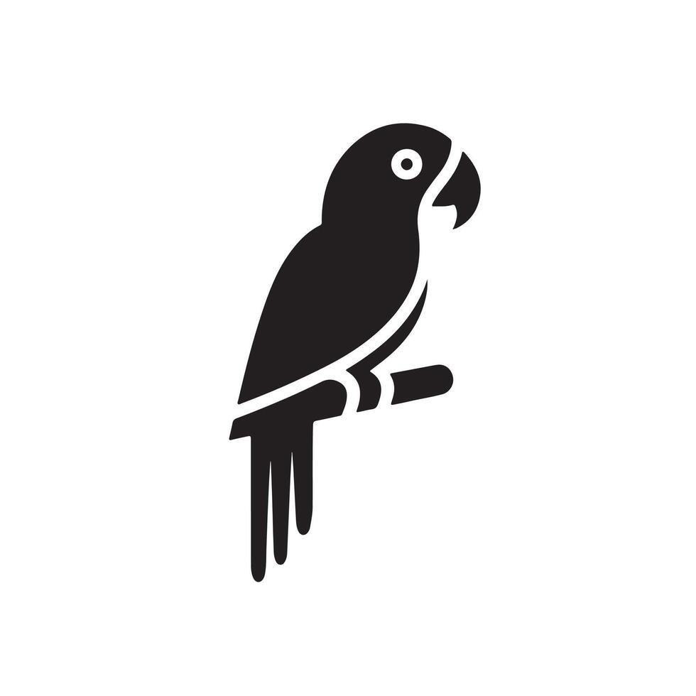 Creative simple Parrot bird silhouette white background vector