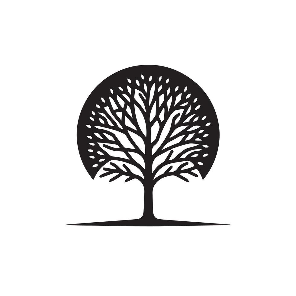Creative simple Tree silhouette Style vector