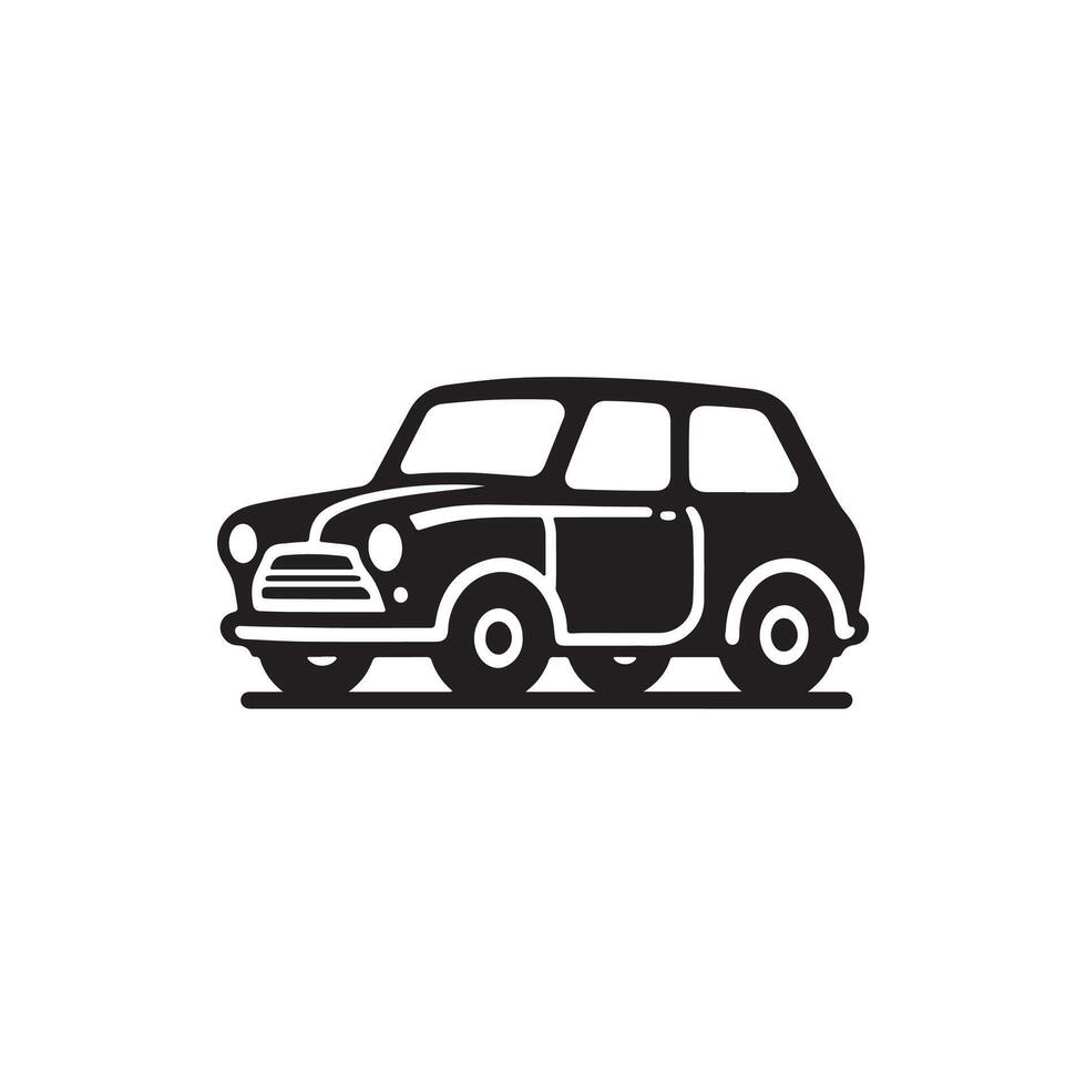 Creative simple Car silhouette Style with white background vector