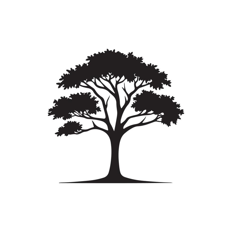 Creative simple Tree silhouette Style with white background vector