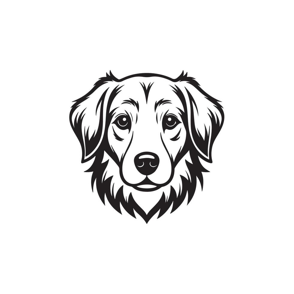 Creative simple Dog Face silhouette Style with white background vector