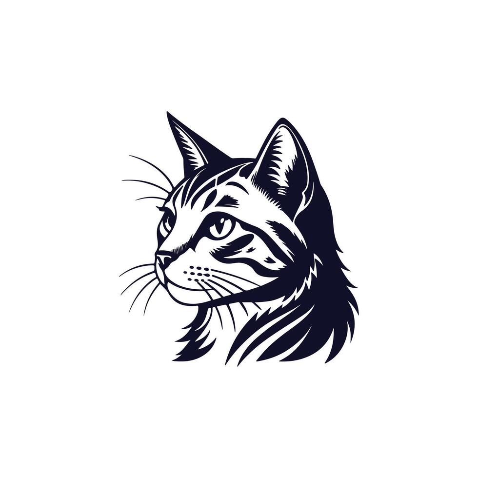 Creative simple Cat Face silhouette Style vector