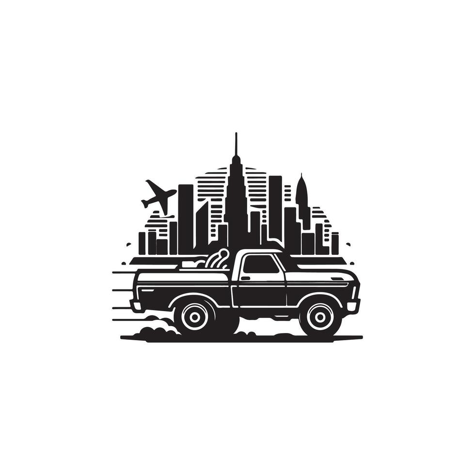 Creative simple Car silhouette Style with white background design vector