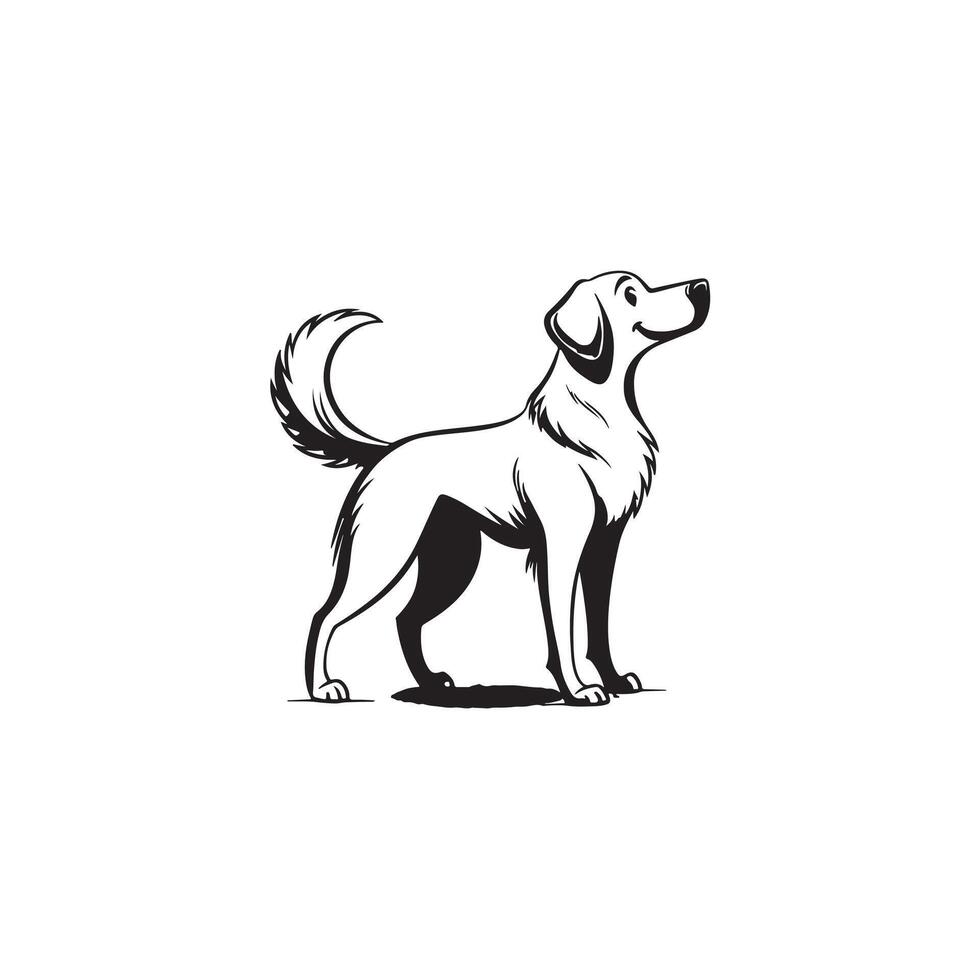 Creative simple Dog silhouette Style with white background vector