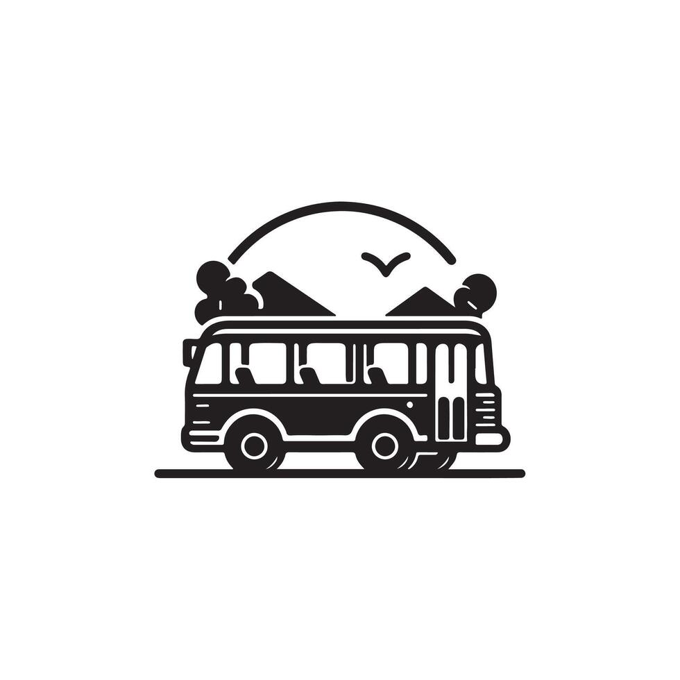 Creative simple Bus silhouette Style white background vector