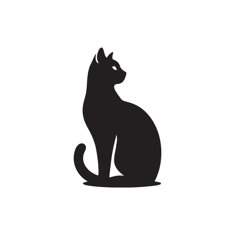 Creative simple Cat silhouette Style with white background vector
