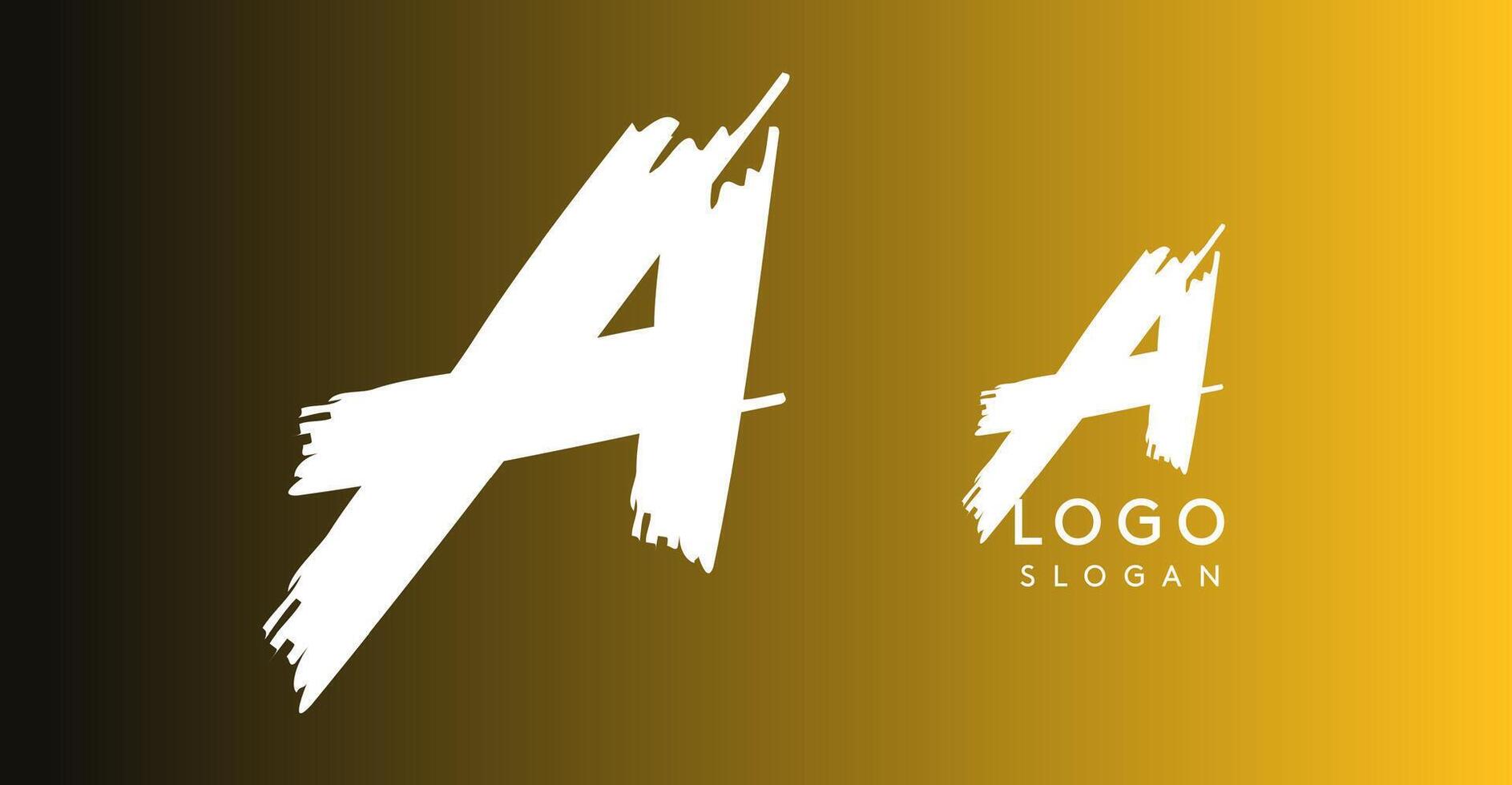 Handwritten brush pen letter A, urban street art, vibrant and rebellious edgy logo for cool music cover and fashion brands. illustration vector