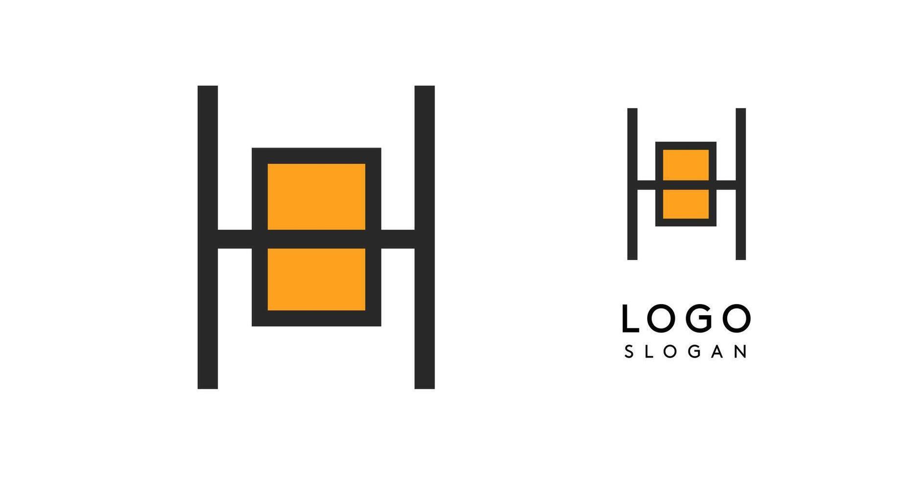 Geometric minimal letter H. Sleek tech logo for innovative branding, real estate, archetecture studio, digital finance, kid toys logo, creative brand. illustration vector
