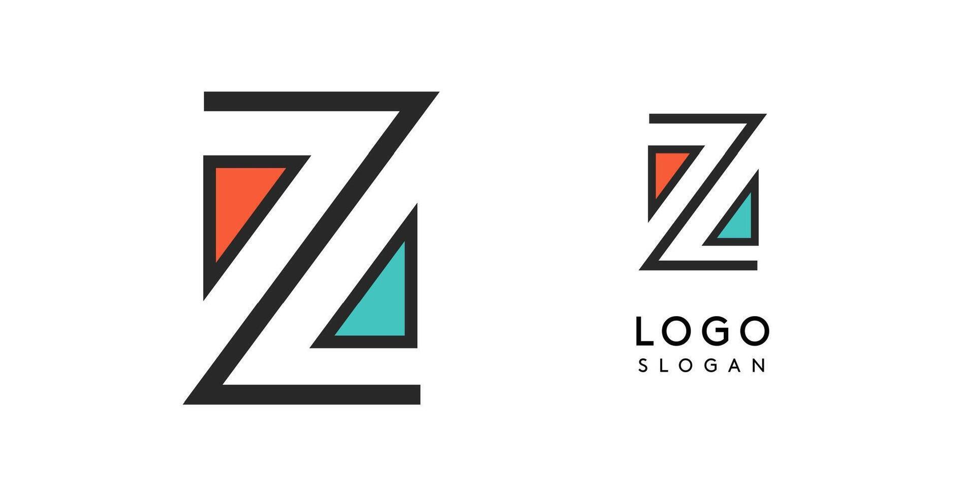 Geometric minimal letter Z. Sleek tech logo for innovative branding, real estate, archetecture studio, digital finance, kid toys logo, creative brand. illustration vector