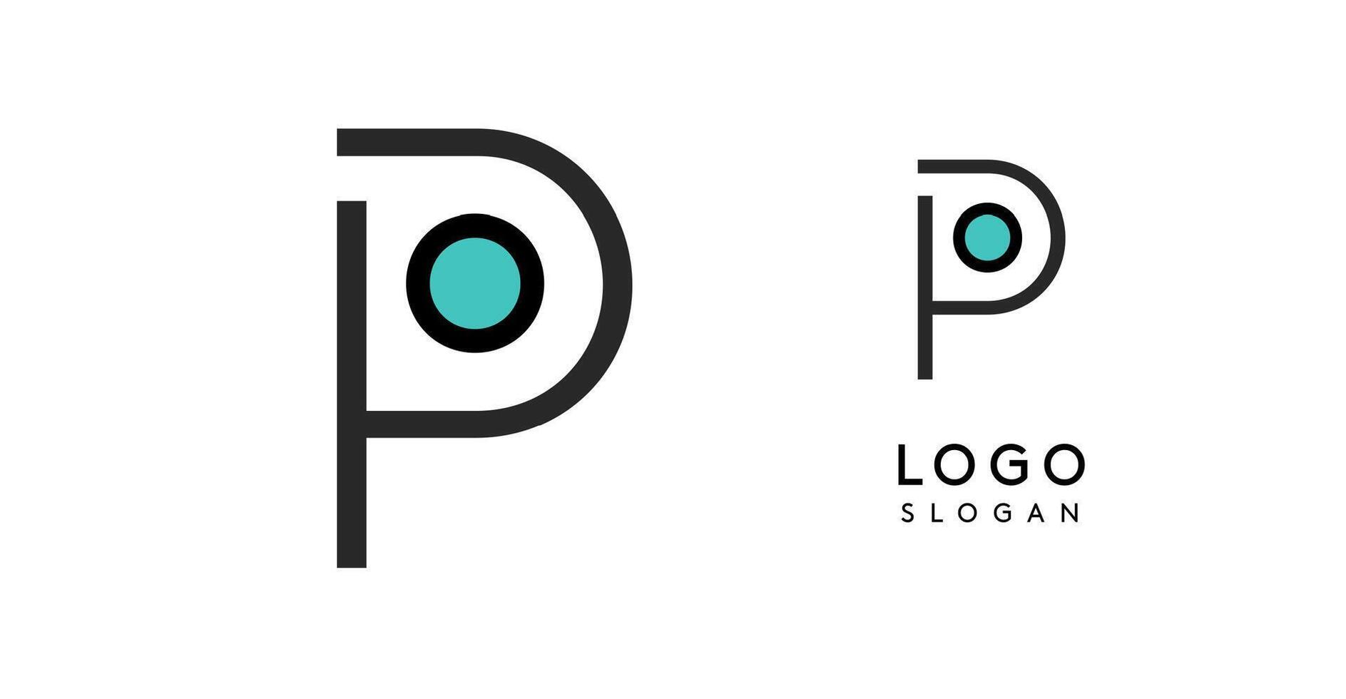 Geometric minimal letter P. Sleek tech logo for innovative branding, real estate, archetecture studio, digital finance, kid toys logo, creative brand. illustration vector