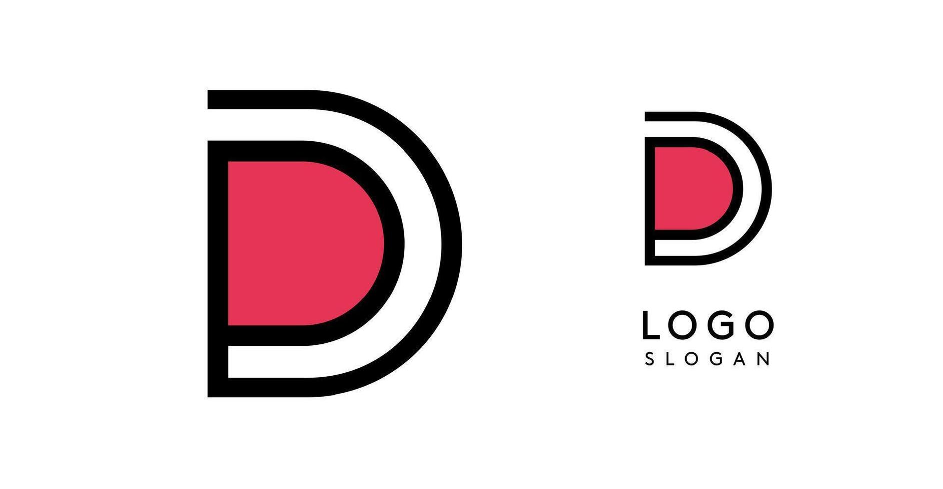 Geometric minimal letter D. Sleek tech logo for innovative branding, real estate, archetecture studio, digital finance, kid toys logo, creative brand. illustration vector