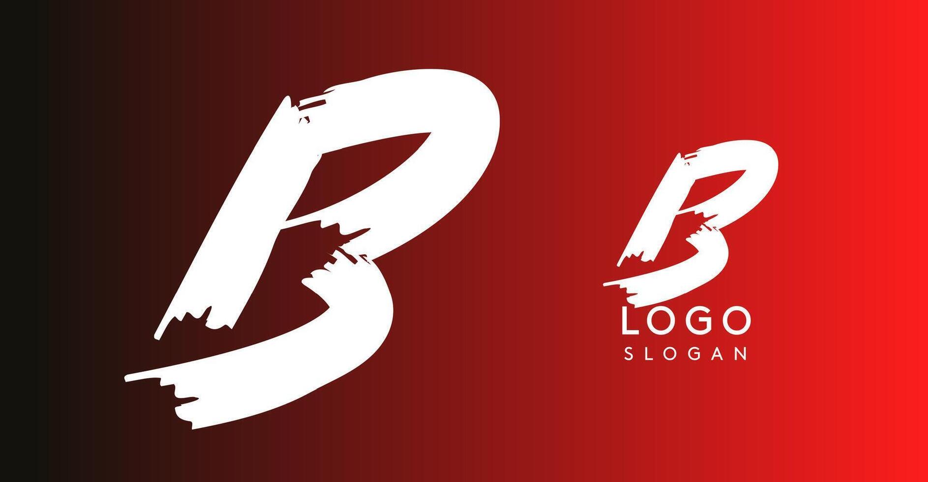 Handwritten brush pen letter B, urban street art, vibrant and rebellious edgy logo for cool music cover and fashion brands. illustration vector