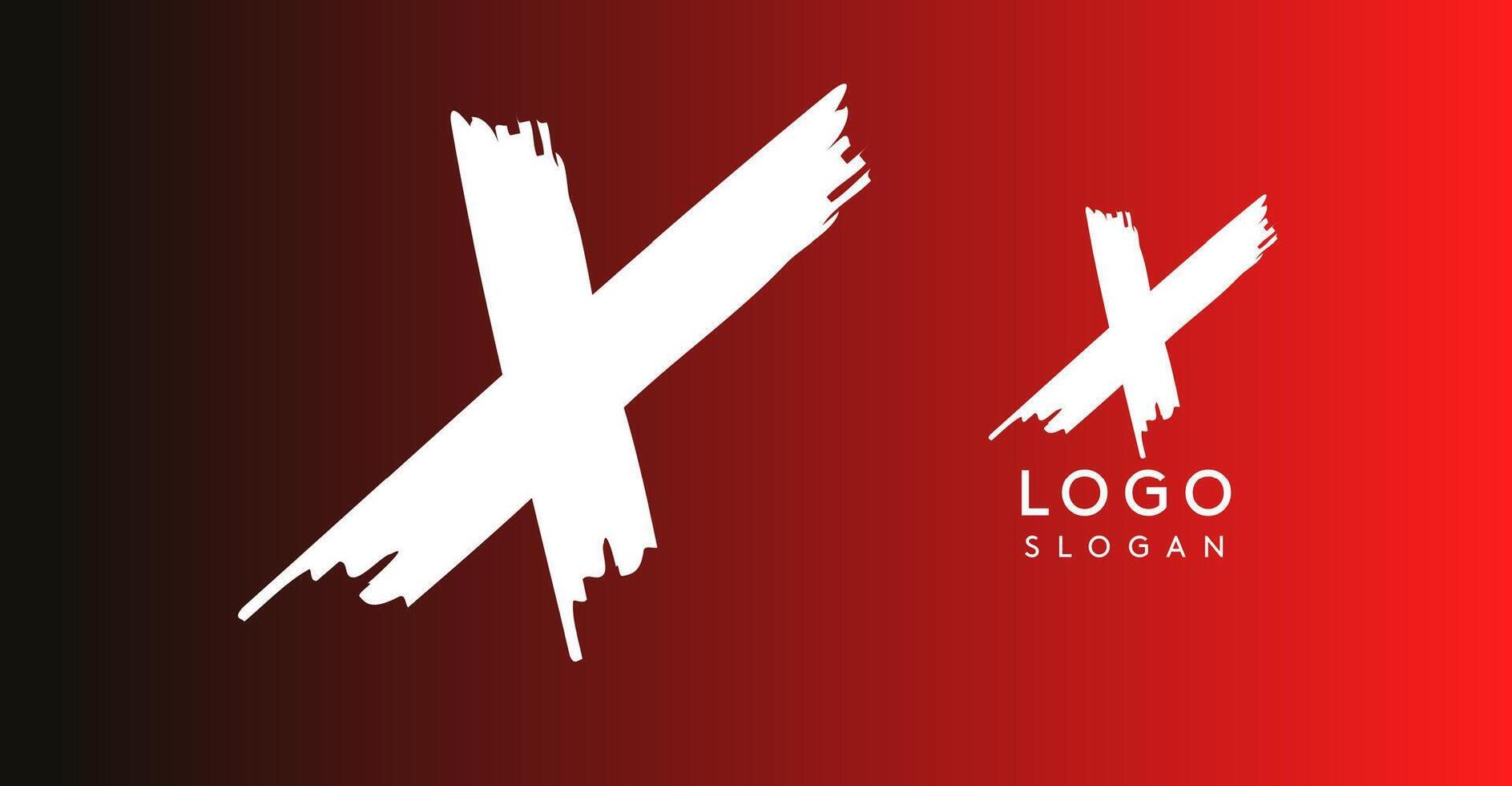 Handwritten brush pen letter X, urban street art, vibrant and rebellious edgy logo for cool music cover and fashion brands. illustration vector