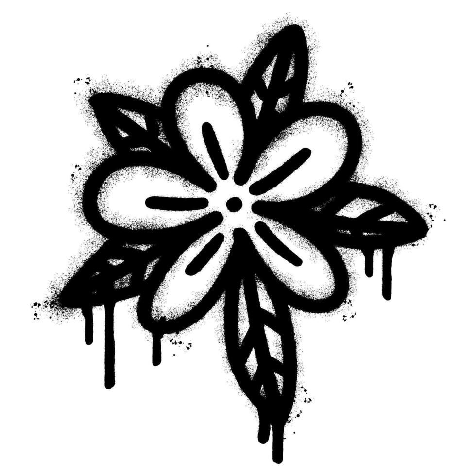 Spray Painted Graffiti flower icon Sprayed isolated with a white background. vector
