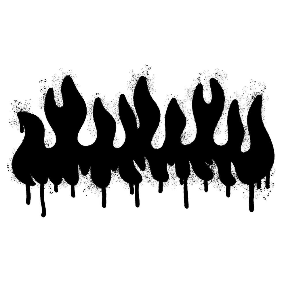 Spray Painted Graffiti Fire flame icon Sprayed isolated with a white background. vector