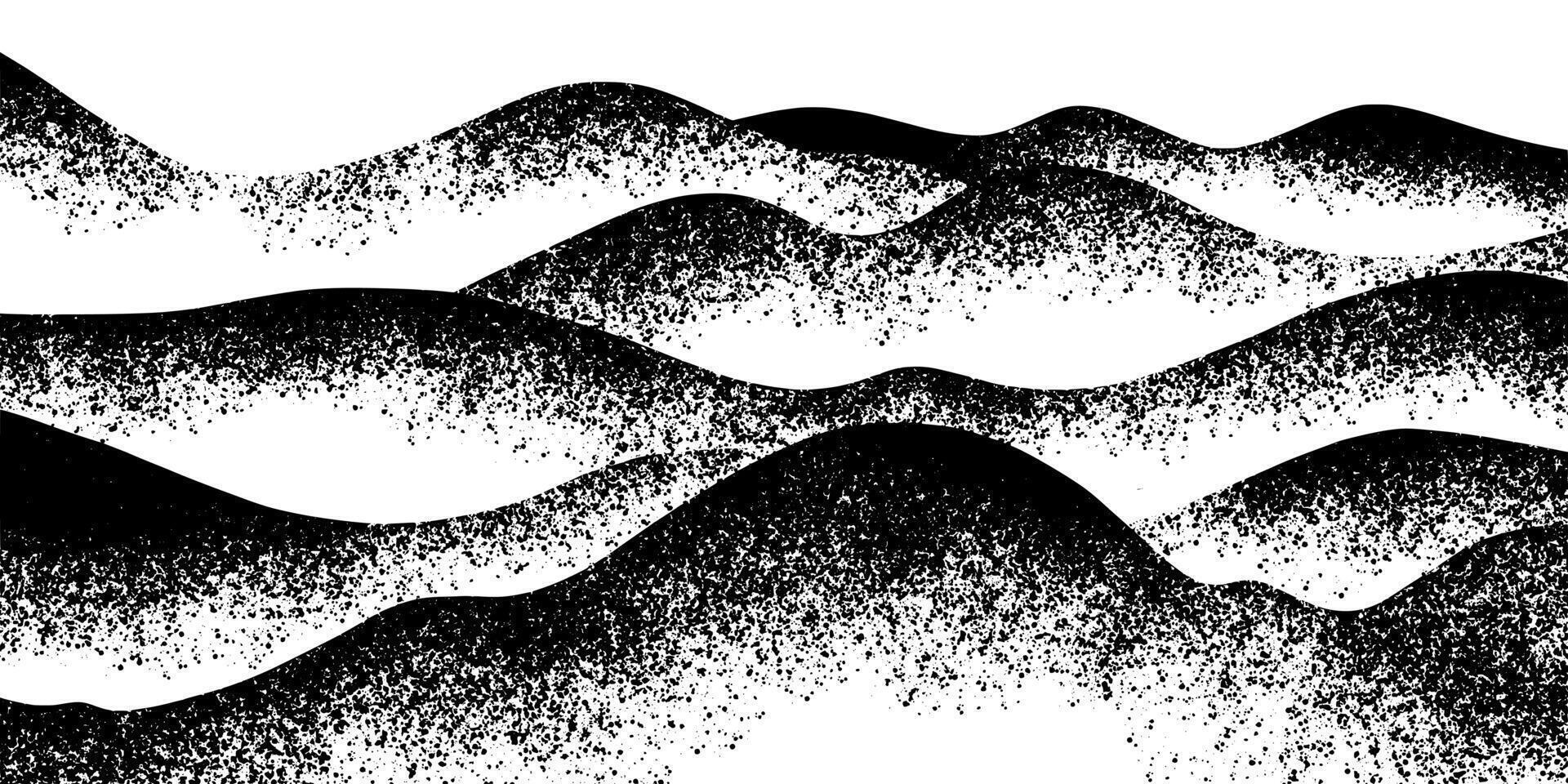 Spray Painted Graffiti mountain icon Sprayed isolated with a white background. graffiti volcano with over spray in black over white. vector