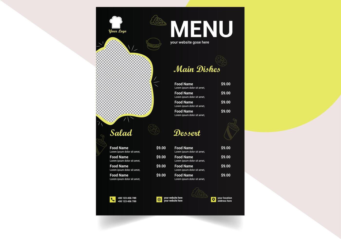 MODERN RESTAURANT FOOD MENU DESIGN vector