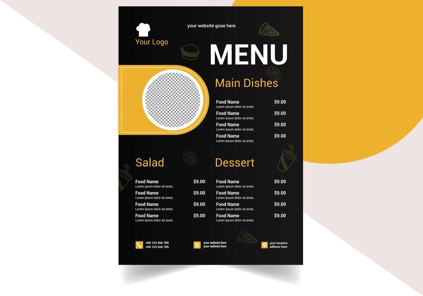 Unique Restaurants food menu vector
