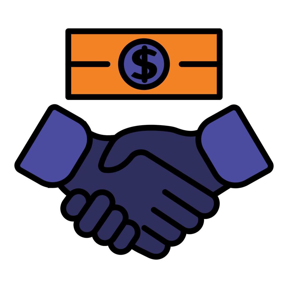 Handshake with money and dollar sign illustration vector