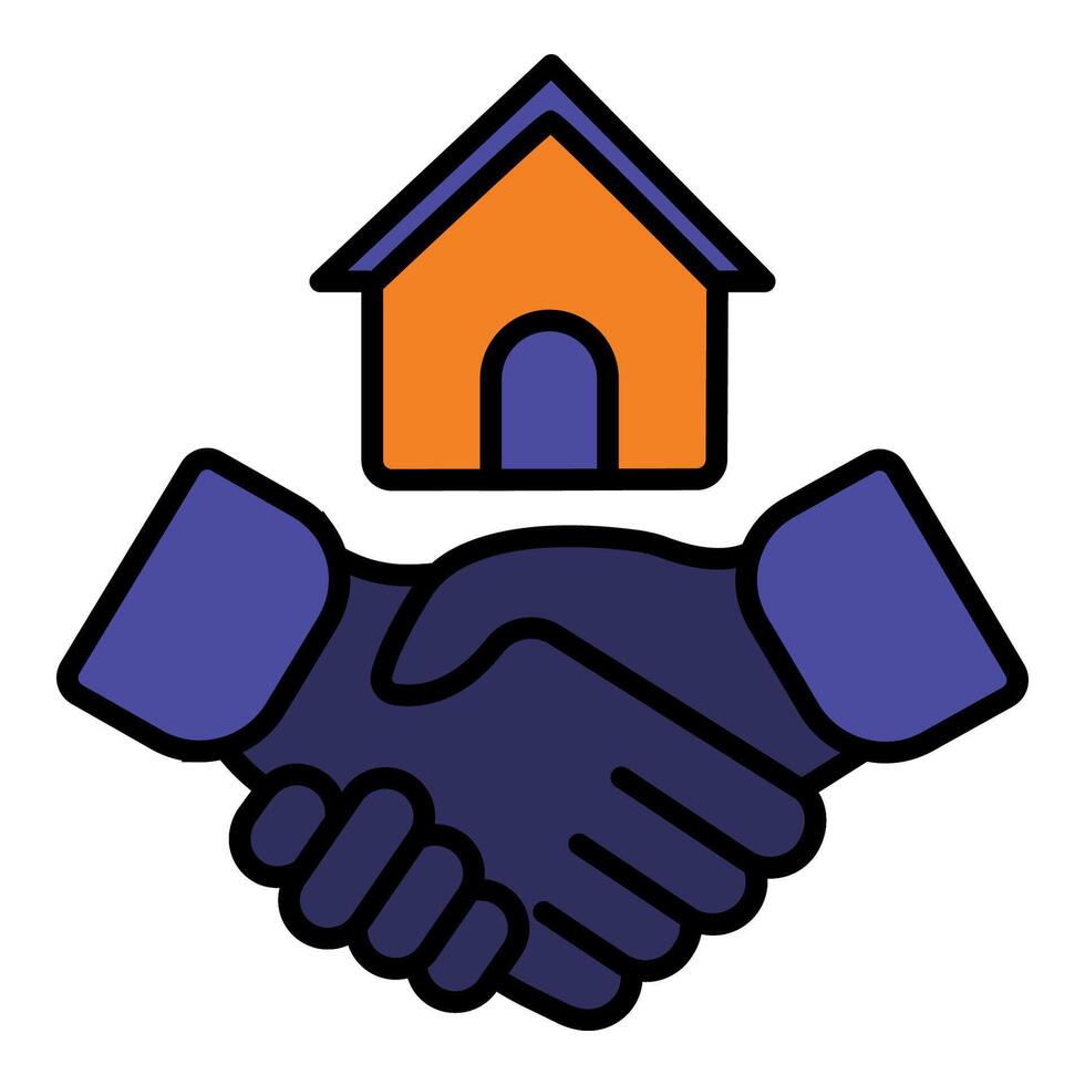 Handshake with house and handshake with house vector
