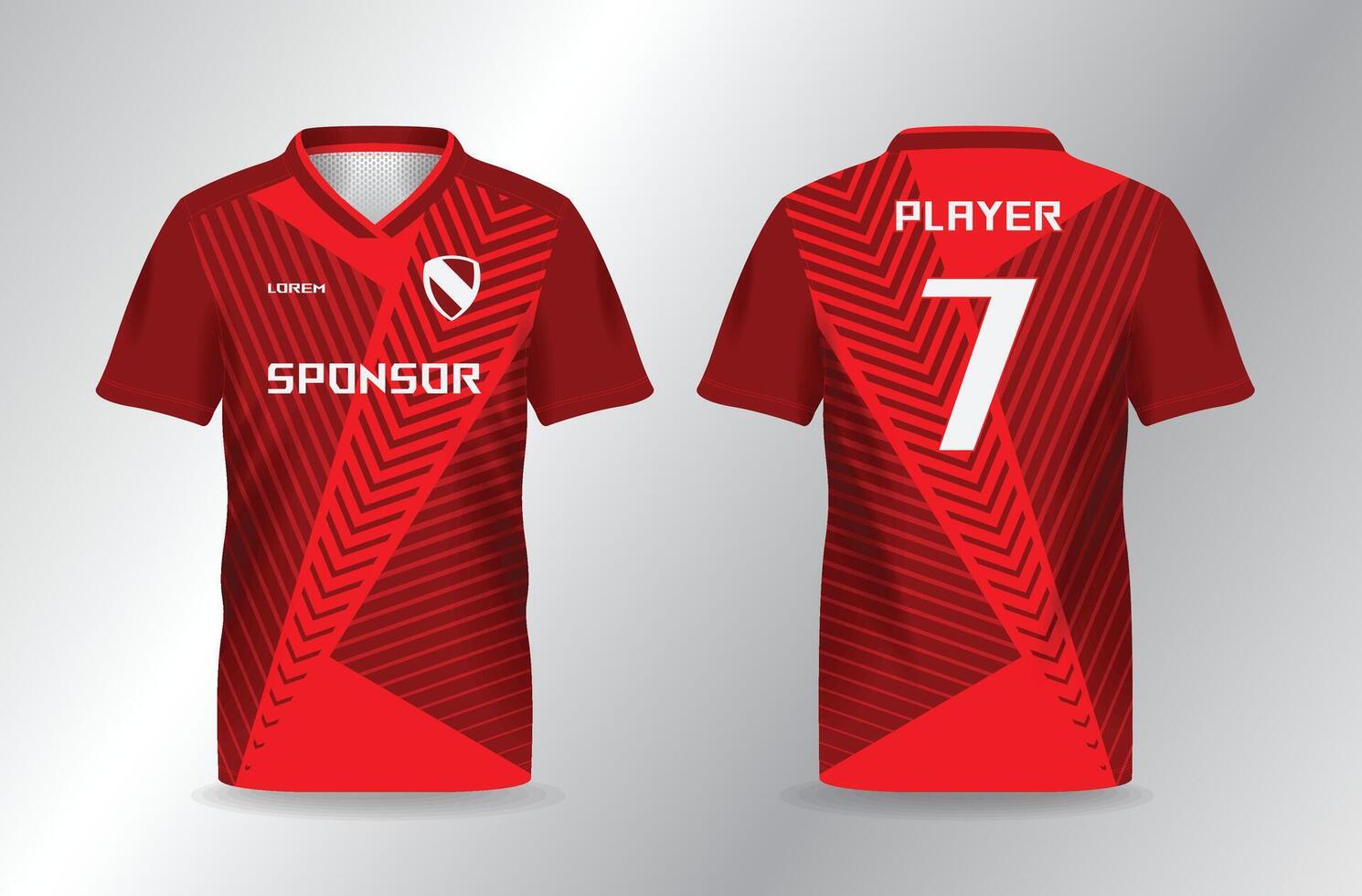 red background abstract and pattern for sport jersey mockup template vector