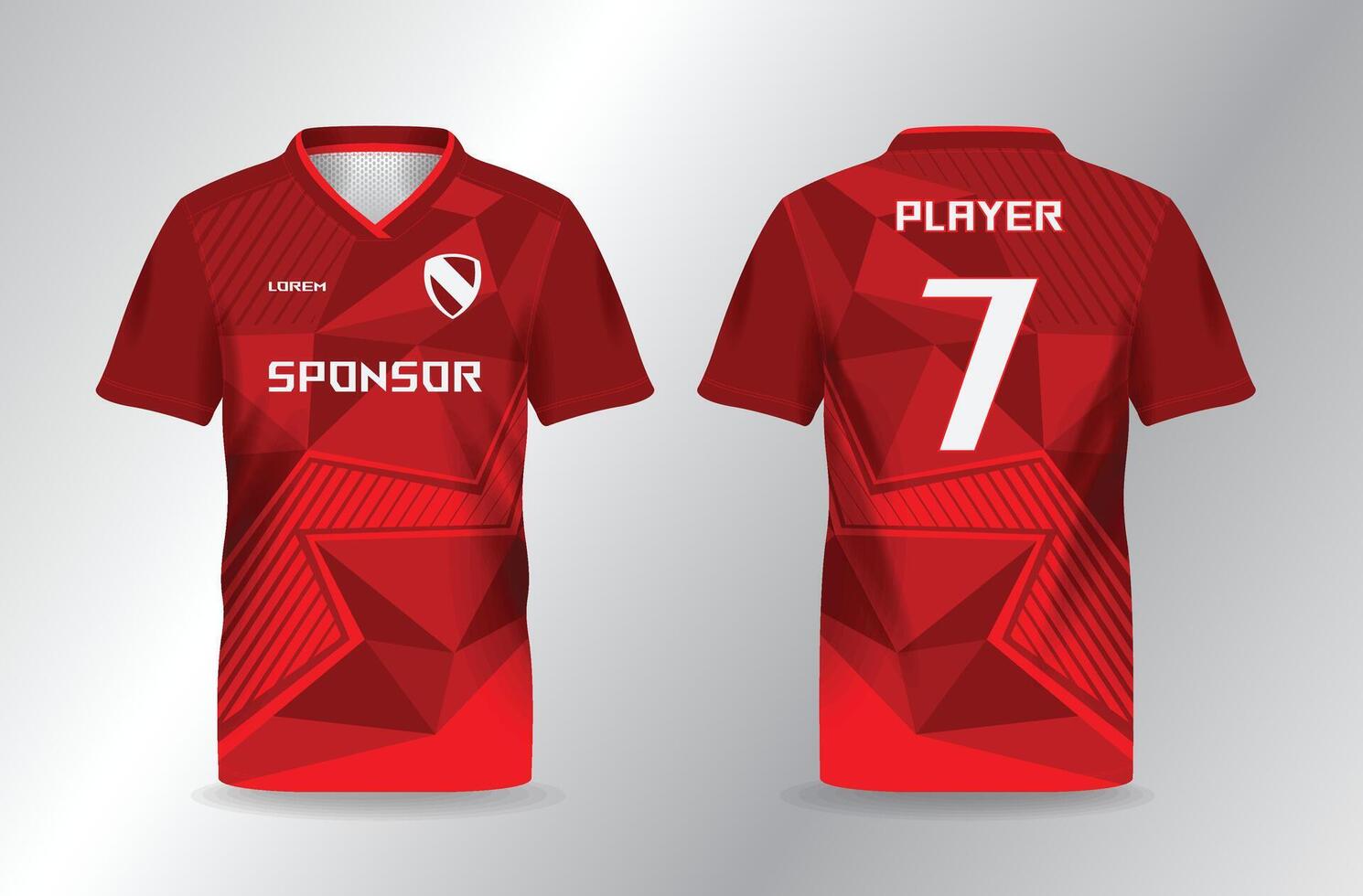 red abstract background for sport jersey mockup template vector