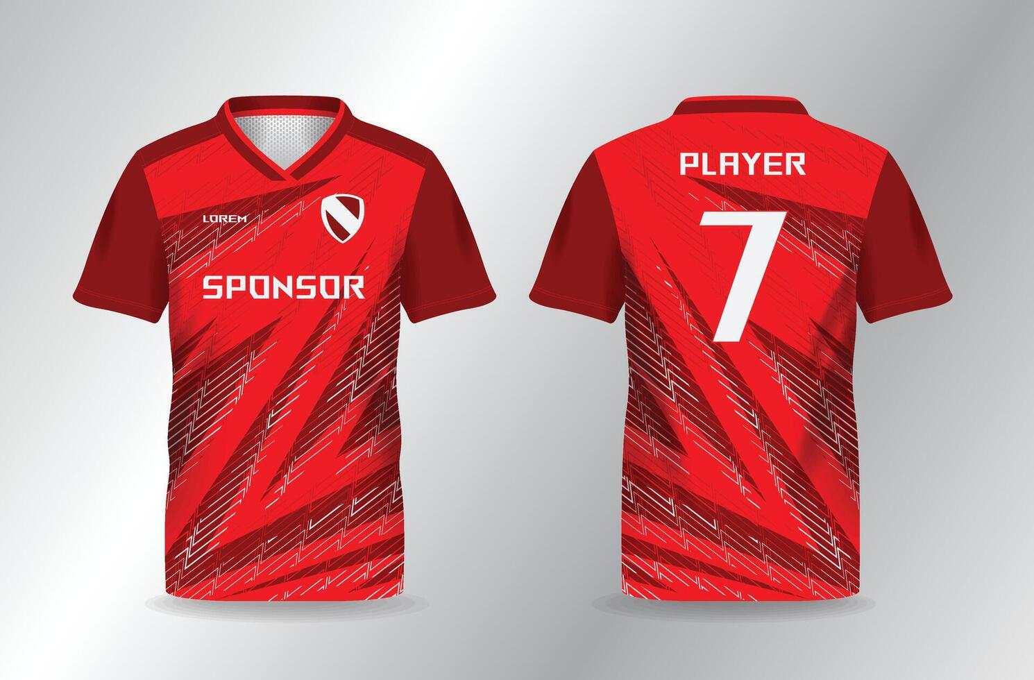 abstract red background for sport jersey mockup template vector
