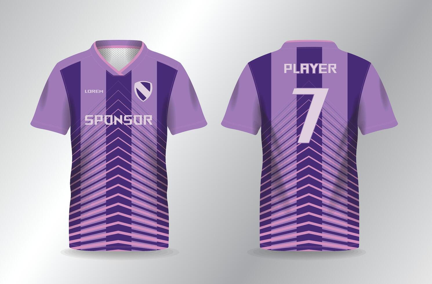 gradient abstract purple and pink sport jersey design template vector