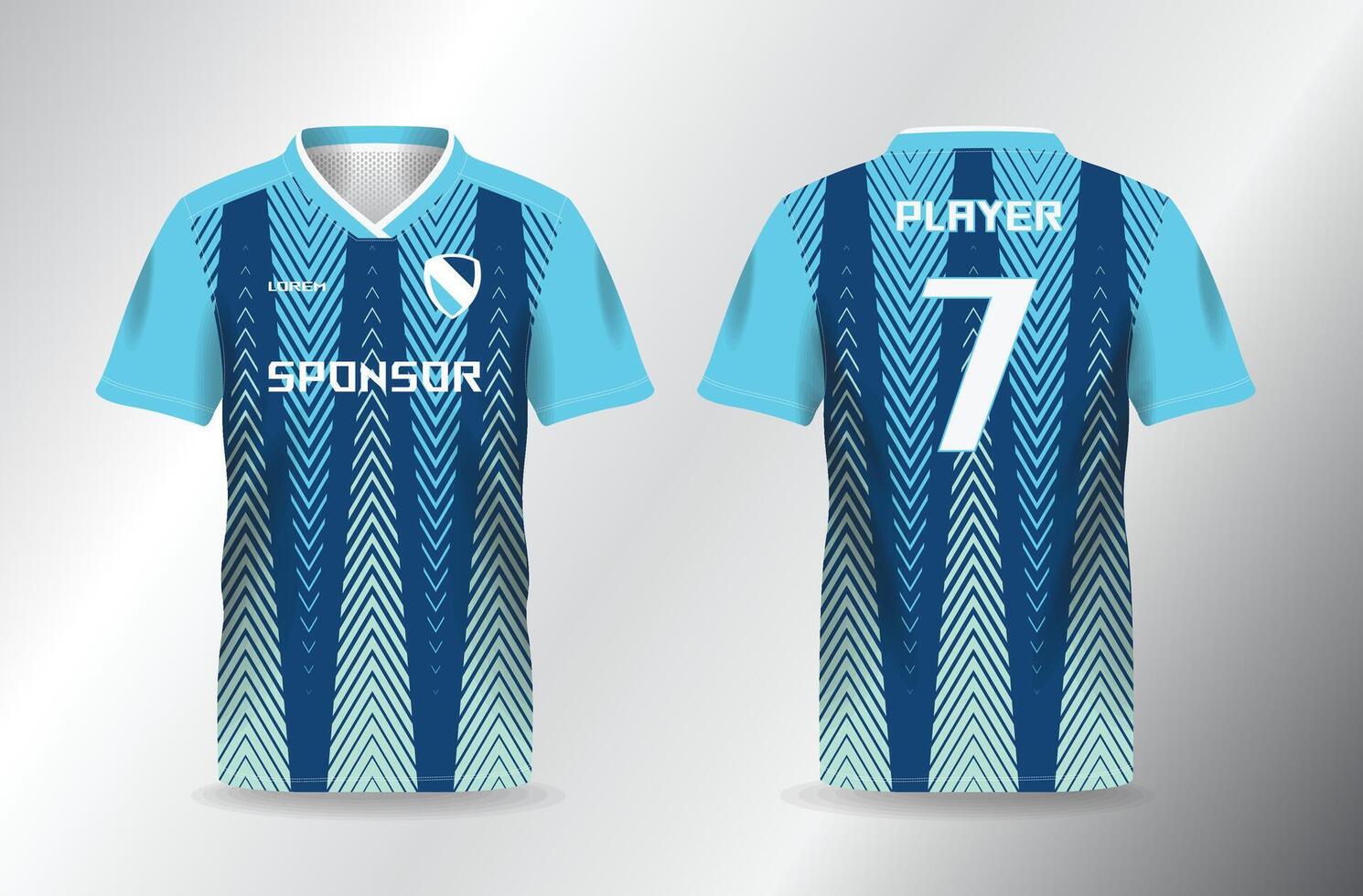 blue turquoise abstract background pattern sport jersey for football and soccer shirt template vector