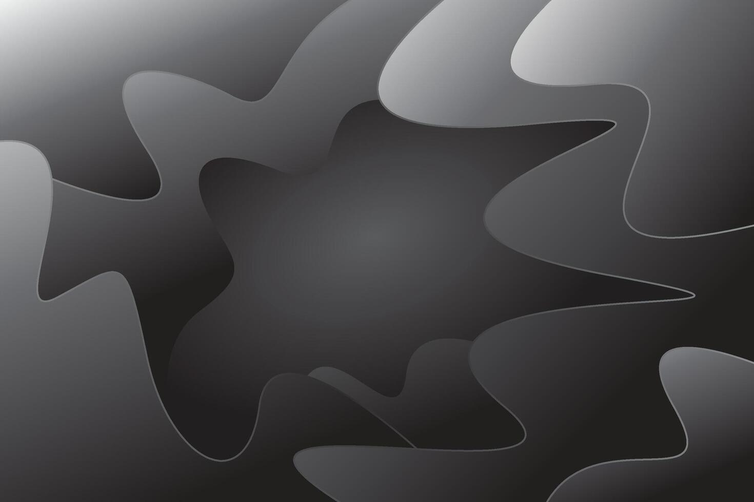 wavy light and dark black color gradient background. Modern minimalistic and geometric design template. vector