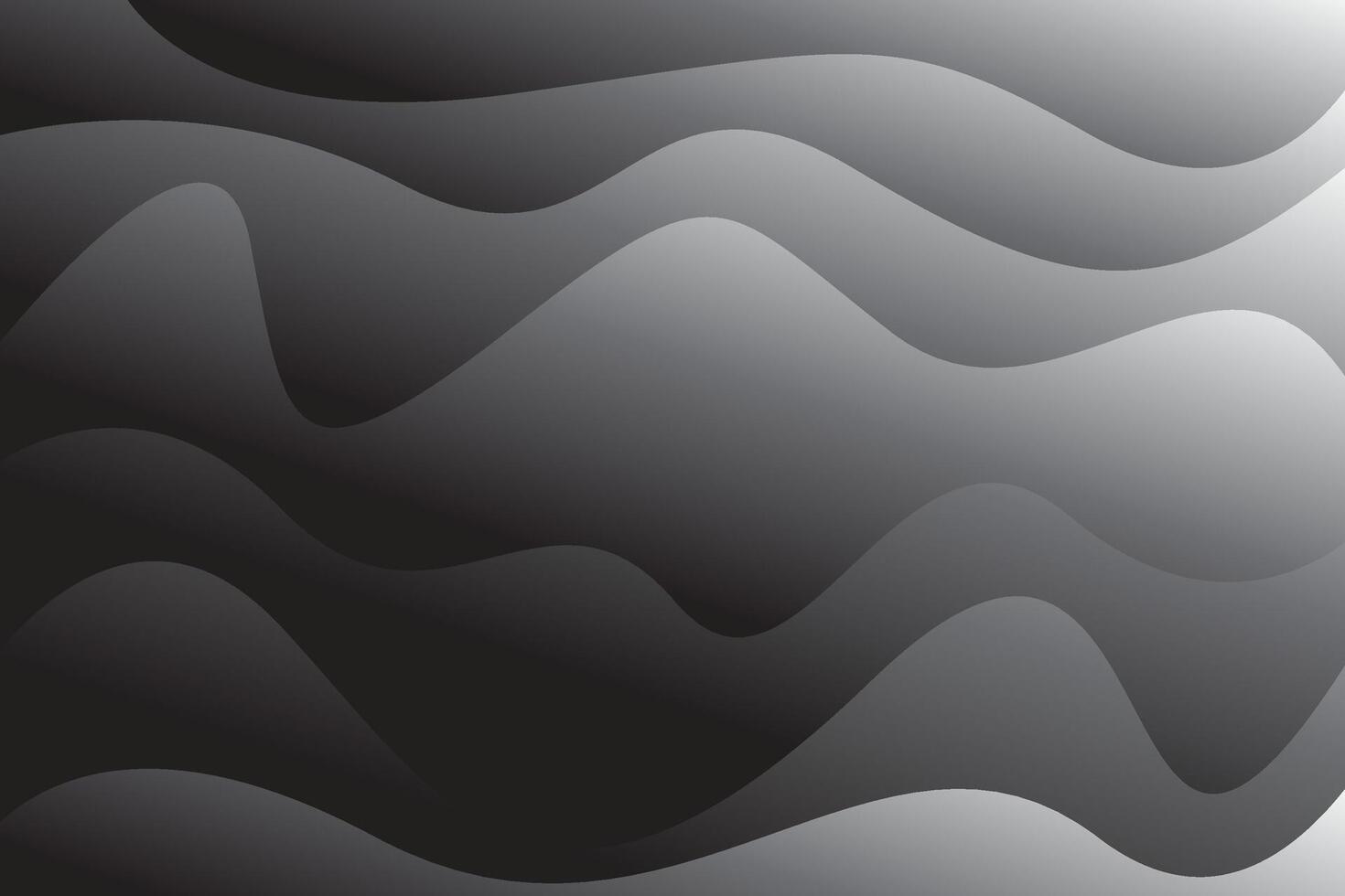 Modern wave minimalistic and geometric design template. Abstract light and dark black color gradient background. vector