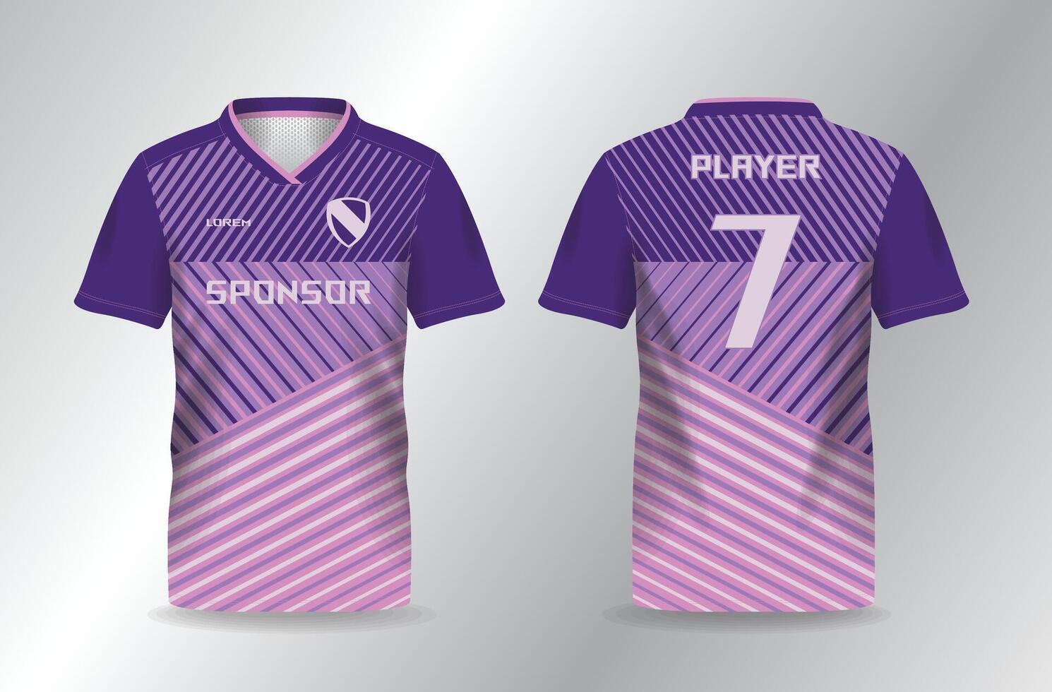 soft gradient abstract purple and pink sport jersey design template vector