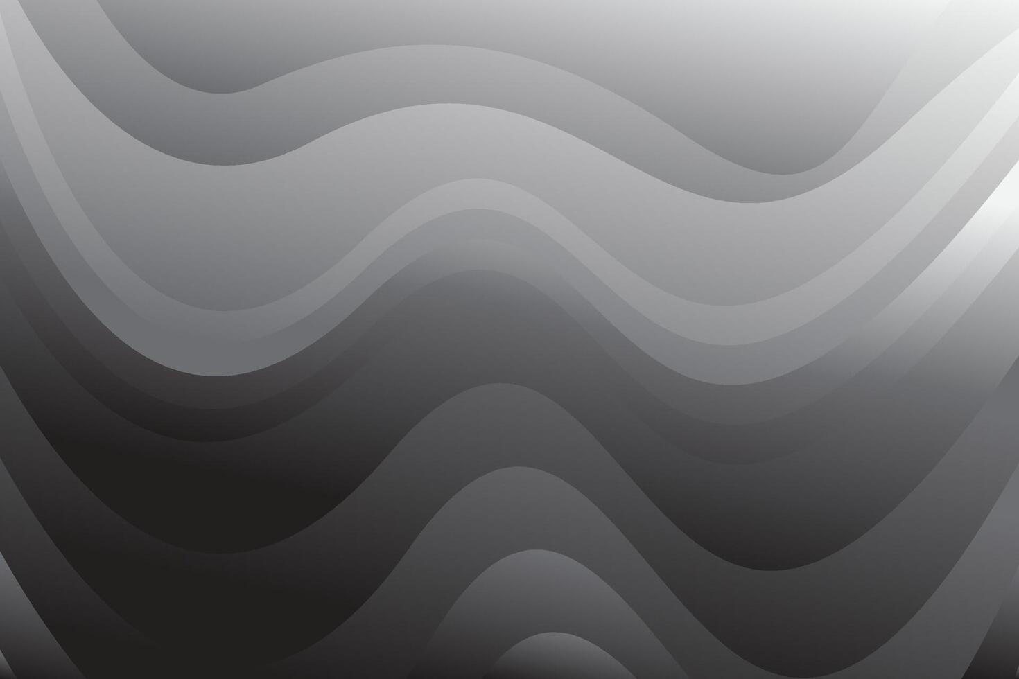 Abstract flow and wavy light and dark black color gradient background. Modern minimalistic and geometric design template. vector