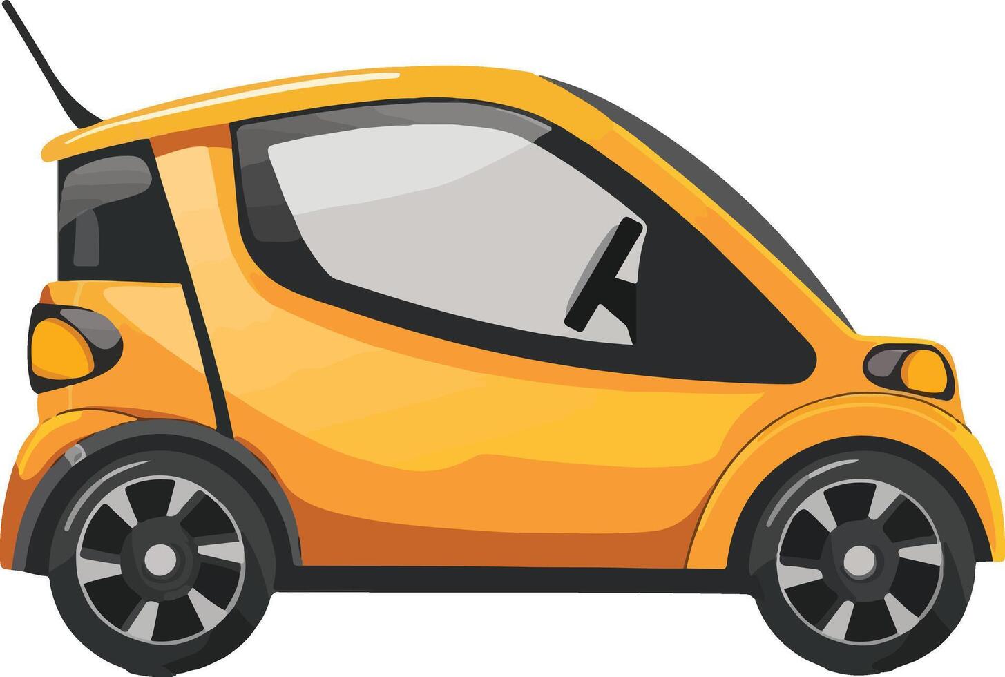 A small yellow car on a white background vector