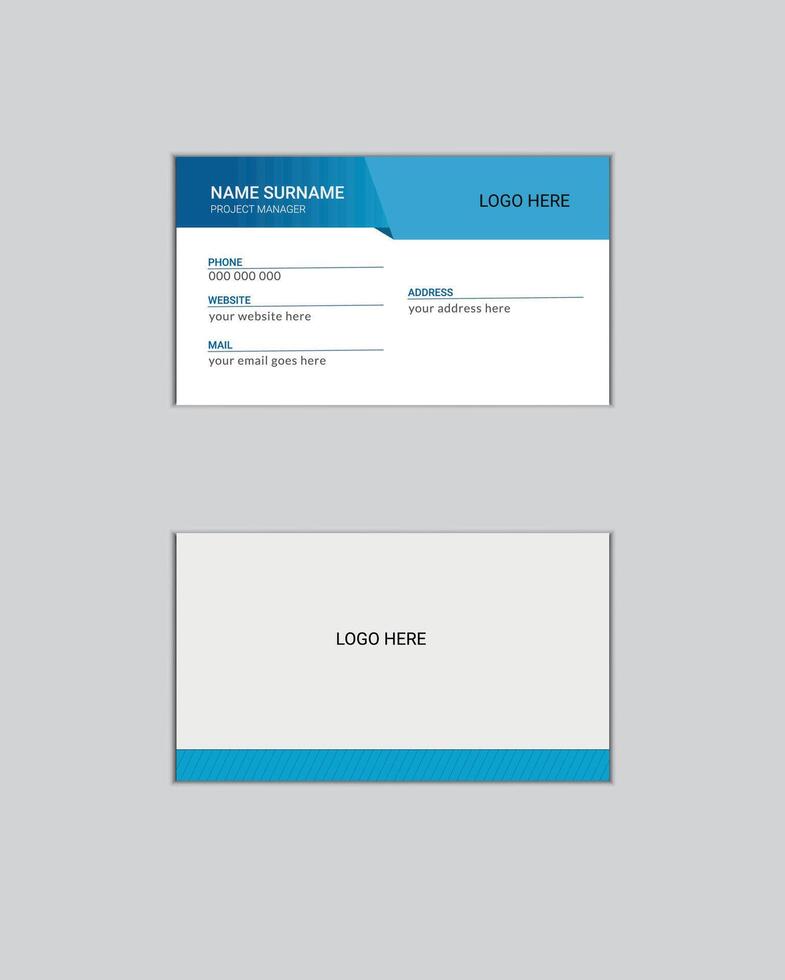 Simple creative Elegant professional minimal minimalist modern shape Layout double sided landscape flat design corporate horizontal name visiting business card vector