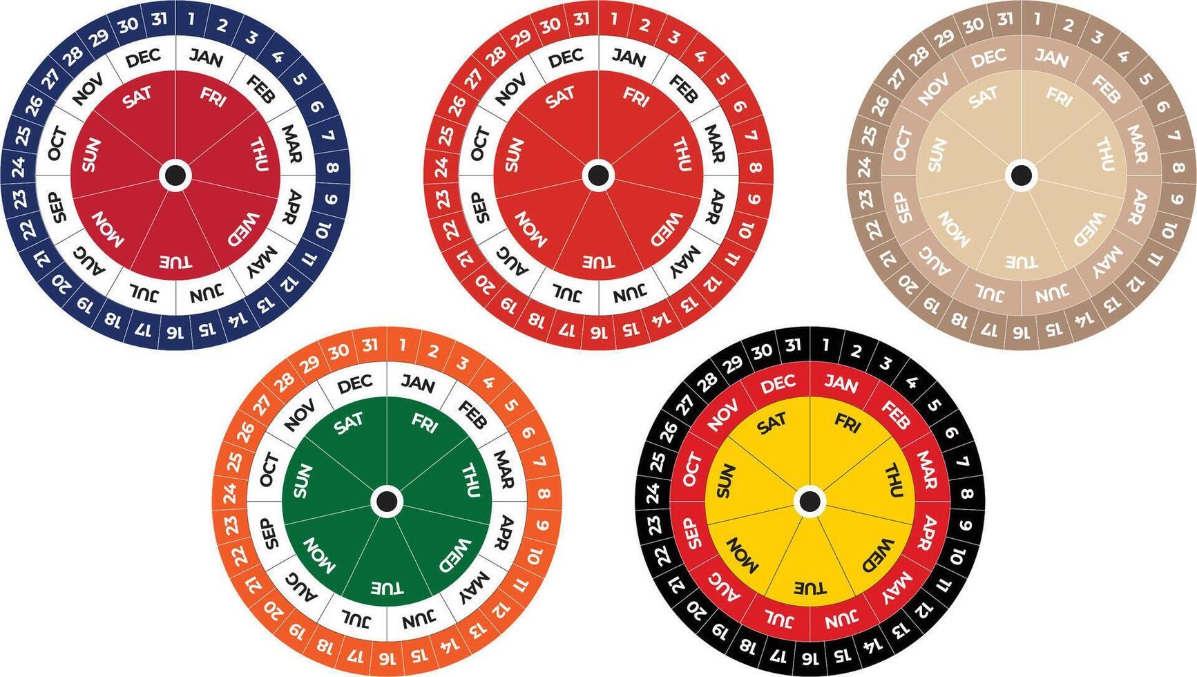 Laser Cut Creative Multilayer Perpetual Calendar Design - Presentation vector
