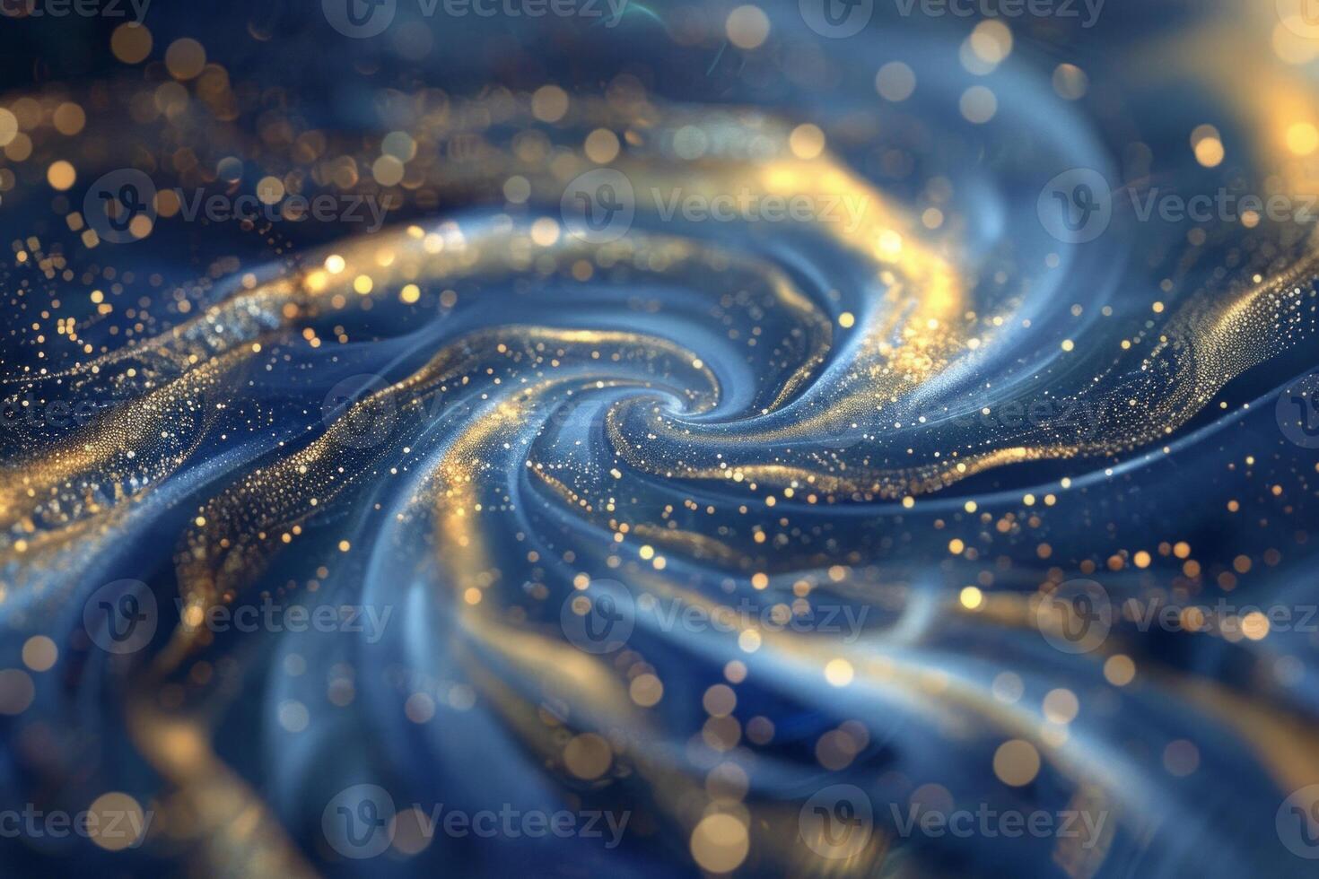 Winter storm. Abstract blue sparkles on dark background. Neural network photo