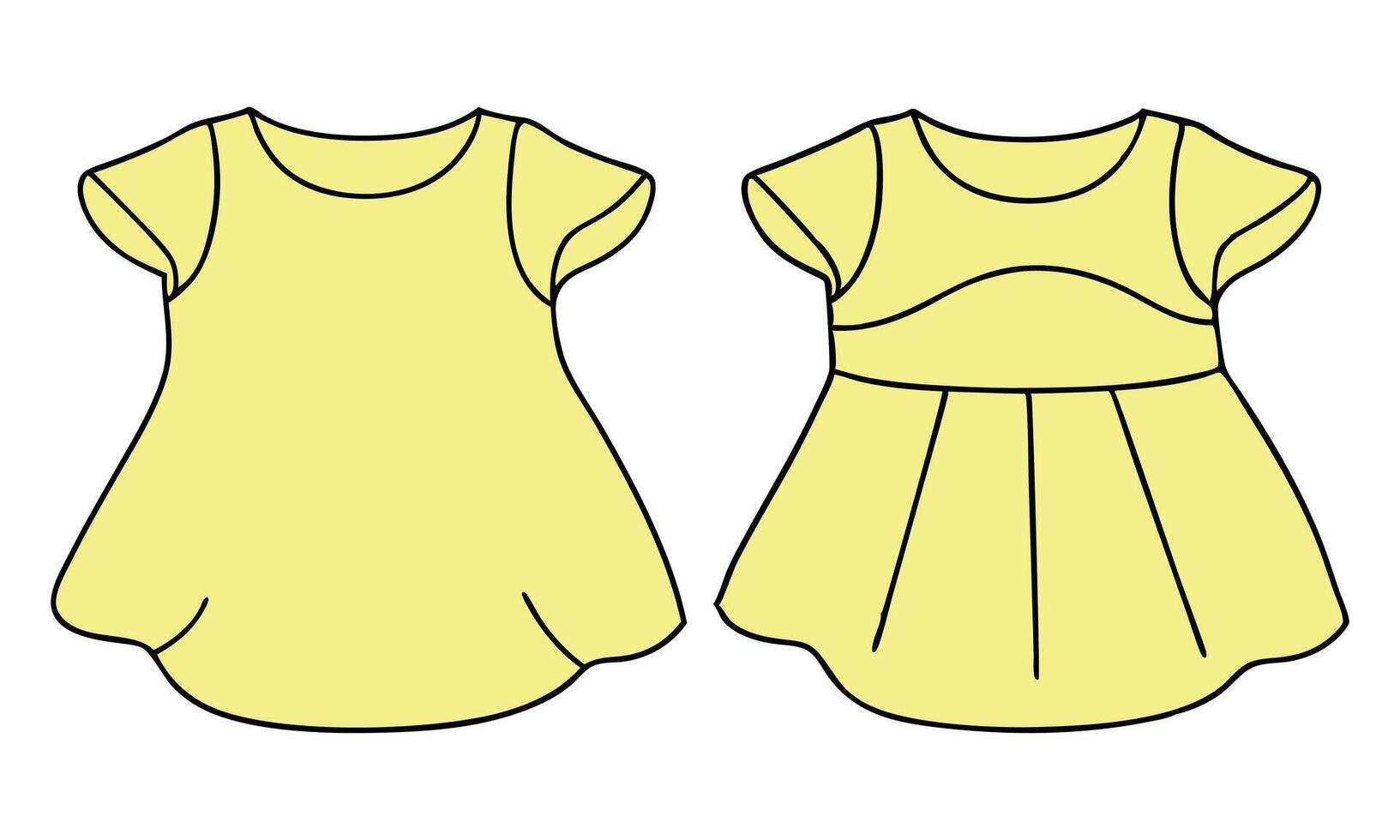 A yellow top dress design vector