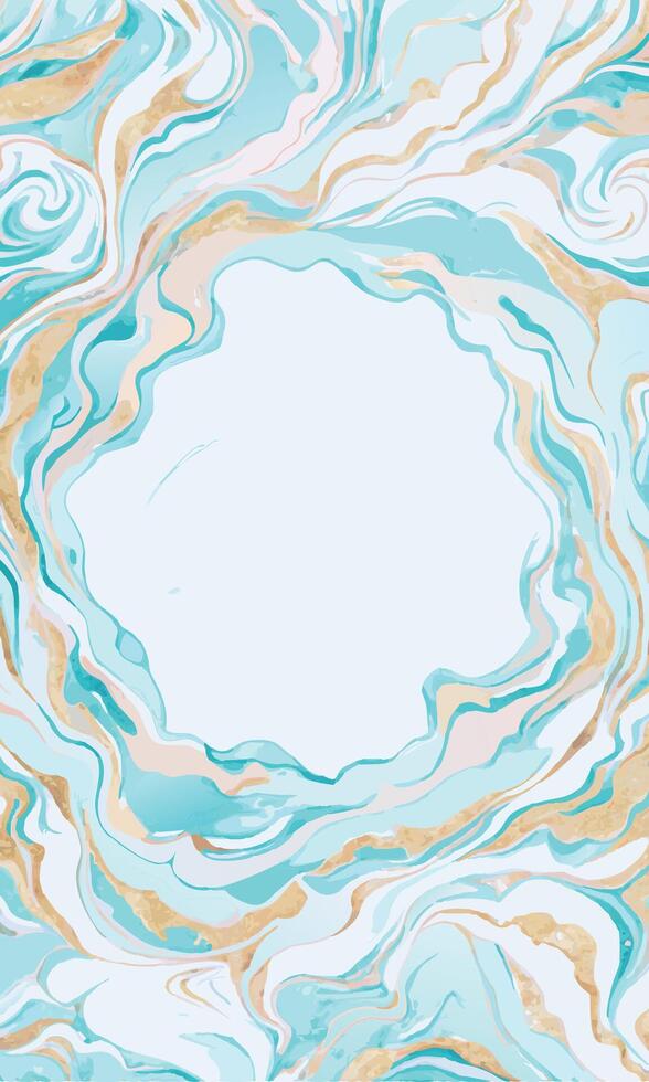Elegant Blue and Gold Marble Texture with Fluid Abstract Design vector